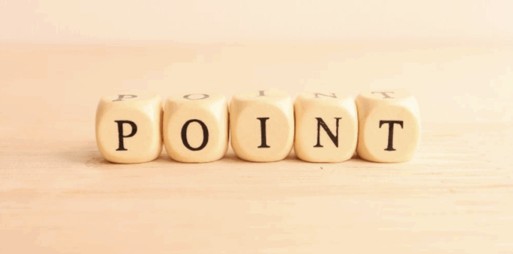 「POINT」と書かれたブロックが横に並んでいる画像。